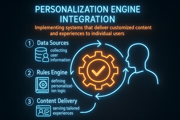 Customer Personalization Strategy Infographic with Neon Elements for Marketing