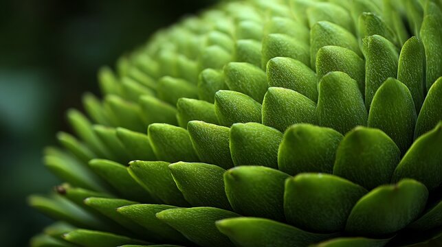 Fototapeta Vibrant green plant detail with textured leaves, perfect for nature and botanical themes
