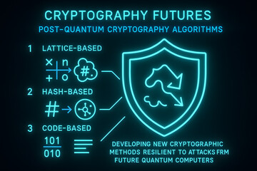 Post-Quantum Cryptography Concepts Infographic for Future Security Standards