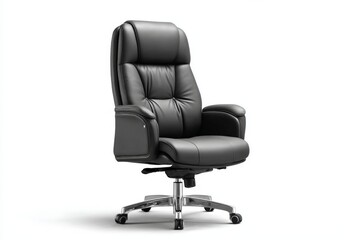 Fototapeta premium Comfortable black office chair with ergonomic design suitable for long working hours