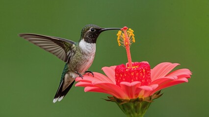 Fototapeta premium Large hummingbird species known as Eugenes spectabilis, nicknamed the Admirable Hummingbird.