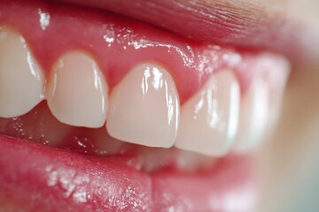 Bright and healthy smile showcasing well-maintained teeth and gums during a dental examination