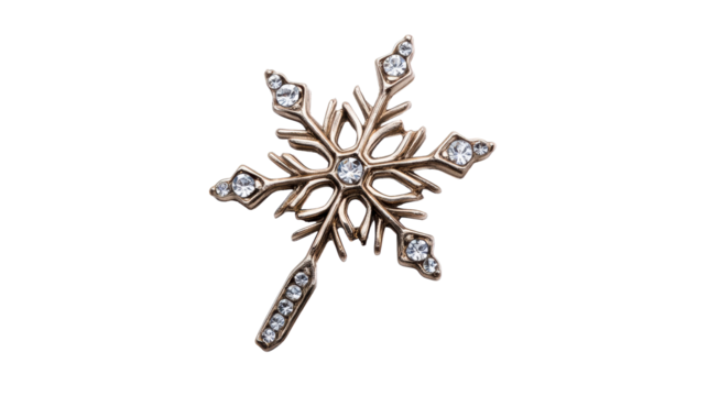 Unique snowflake brooch with sparkling crystals and elegant design
