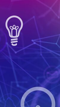 Animation of lightbulbs over network of connections