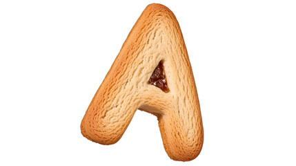 Delicious baked pastry shaped like the letter A with filling