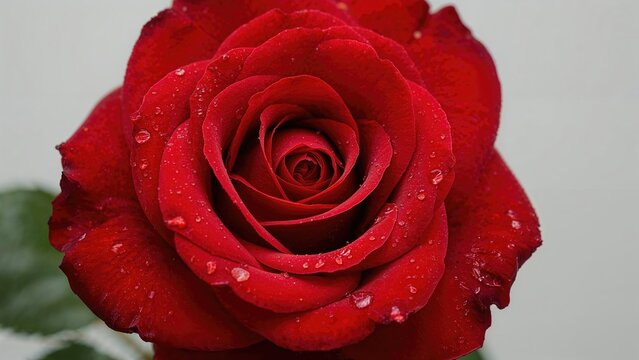 Detailed close-up shot of a red rose representing love