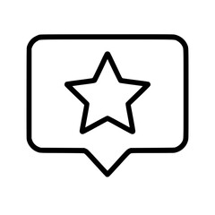 Obraz premium Speech Bubble with Star — Outline SVG Icon for Reviews, Featured Feedback & Ratings UI