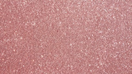 Rose gold glitter shining brightly in the background