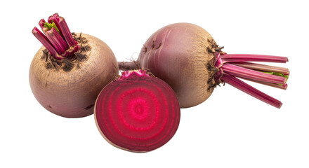 Isolated Beets Whole and Cut