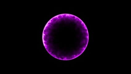 Glowing Purple Energy Circle on Black Background Abstract Digital Illustration