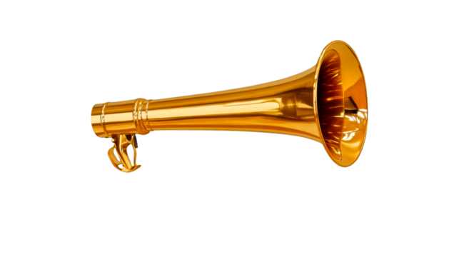 Golden horn with a glossy finish for celebrations and events