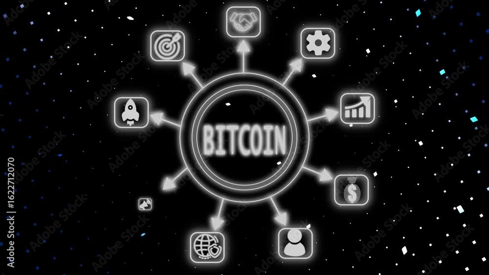 Poster bitcoin ,business, technology, internet and networking concept blockchain business concept mining an