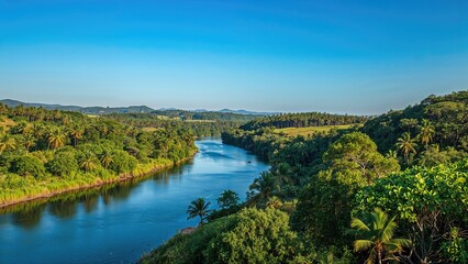 Fototapeta premium Sunlit River Scene
