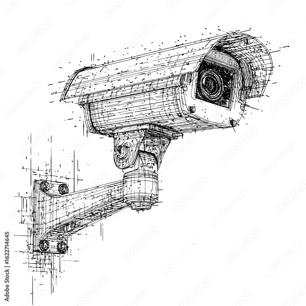 Aufkleber digital eye, data network, and cyber security technology are set against a modern background, highli