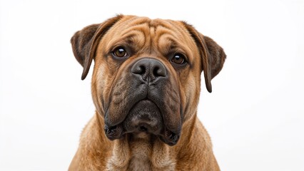 Obraz premium Satisfied bull mastiff dog captured in a beautiful close-up photo