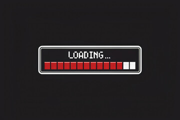Modern Loading Screen with Animated Progress Bar on Dark Gray Background for Digital Applications