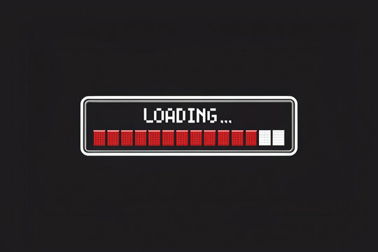 Modern Loading Screen with Animated Progress Bar on Dark Gray Background for Digital Applications