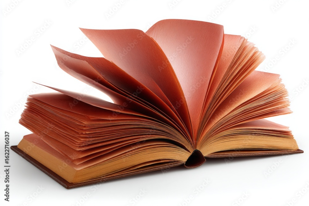 Poster creative open book with page edges showcasing unique color against a plain background