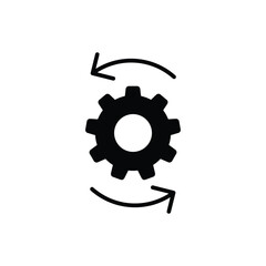 Black Gear And Round Arrow Business Technology Process Icon