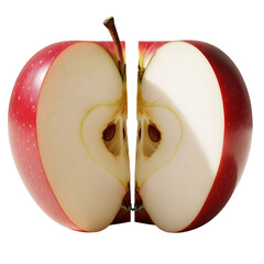 Ripe banana partially peeled isolated on transparent background, close up