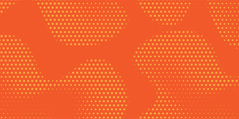 Yellow halftone pattern. Retro comic gradient background. Bright orange pixelated dotted texture overlay.