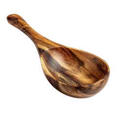 Handcrafted Wooden Spoon: Dark Brown Serving Scoop for Kitchenware,  Unique Rustic Design