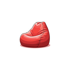 Red bean bag sofa icon logo flat vector design
