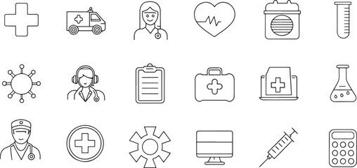 Healthcare Icon Set for Medical Services