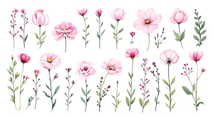 Pink tulips on white background