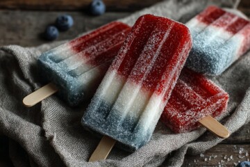 Colorful frozen treats inspired by summer celebrations with a berry twist, perfect for hot days and gatherings