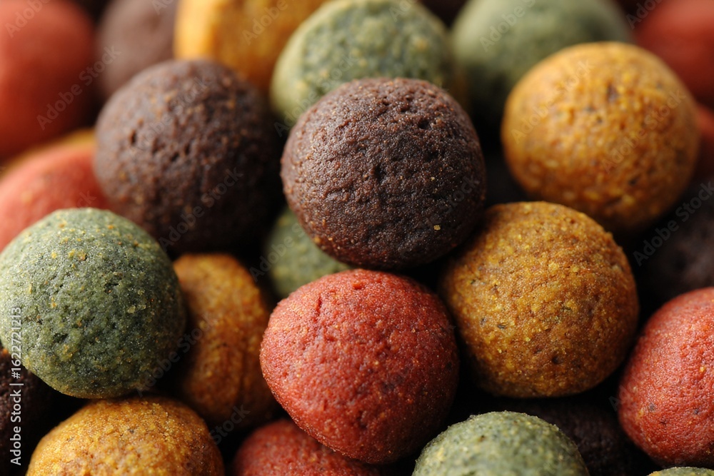 Poster colorful round snacks displayed in a close-up view showcasing varied flavors and textures during a v