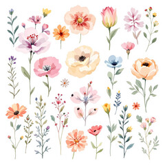 Set vector illustration of a flower