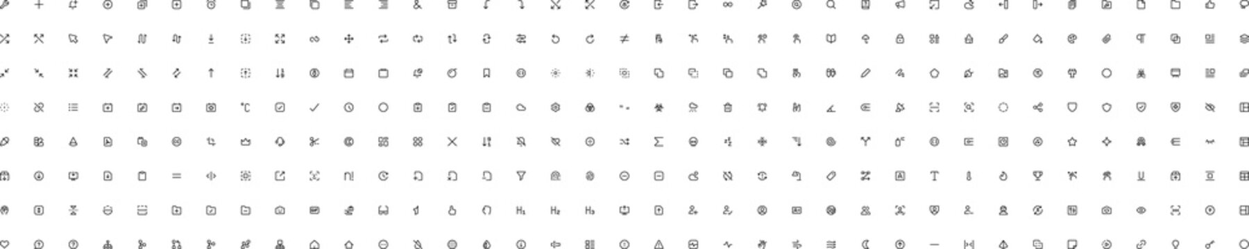 Editable stroke icon set ui ux design icon set vector graphic user interface element symbol pictogram outline line art web interface kit and more vector icons
