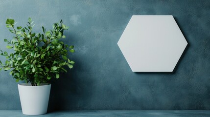 Blank Hexagon Signage Mockup for Modern Store Design Display