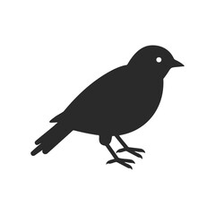 Silhouette of a sparrow bird on a white background