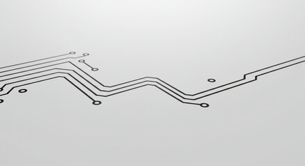 Abstract illustration of circuit board traces on a white background, depicting connectivity and electronic pathways.