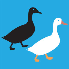 Goose Vector Illustration   Isolated Goose on White Background, Simple Bird Logo