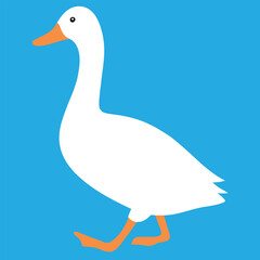 Goose Vector Illustration   Isolated Goose on White Background, Simple Bird Logo