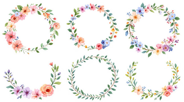 Colorful floral frame with flowers and butterflies for celebration and love - Powered by Adobe