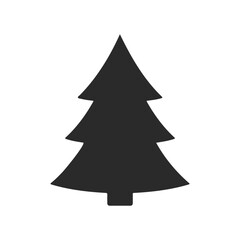 Obraz premium Simple black silhouette of evergreen christmas tree design