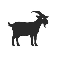 Obraz premium Silhouette of a goat: simple black silhouette of domestic farm animal