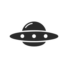 Black ufo icon design in flat style