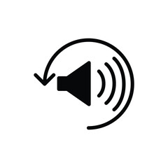 Black low noise level icon volume reduction quiet speaker symbol