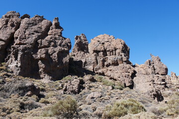 Fels an der Felsformation Roques de García im Hochland Las Cañadas auf Teneriffa