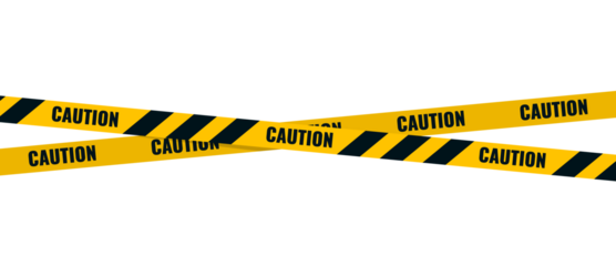 Warning tapes. Yelow and black danger lines. PNG	