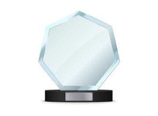 Glass Trophy Award. Crystal Prize PNG illustration