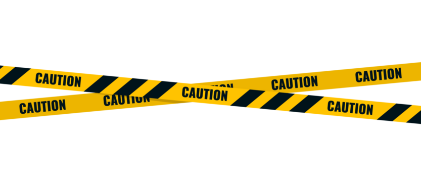 Warning tapes. Yelow and black danger lines. PNG	