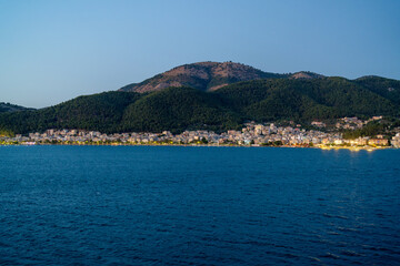 Fototapeta premium Igoumenitsa City and Coastal Harbor View, Greece
