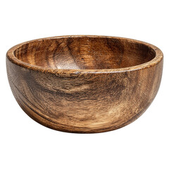Handcrafted Wooden Bowl: Rustic Serving Dish, Natural Grain Texture, Dark Brown Finish