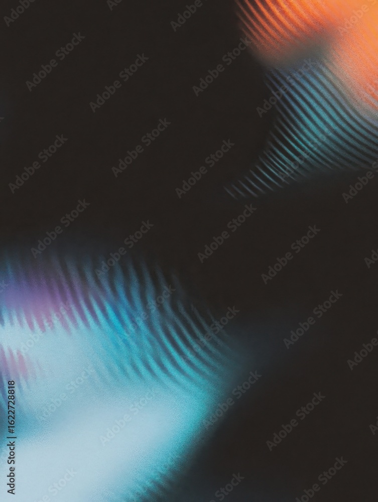 Aufkleber abstract black background with colorful wavy light pattern. modern grainy texture, dynamic glow for 